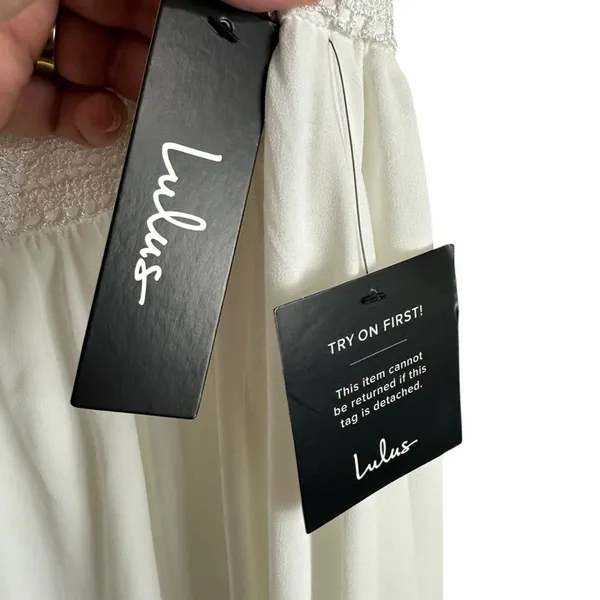Lulu’s Forever & Always White Lace Maxi Dress Sz XS NWT Bridesmaid Formal - Image 7