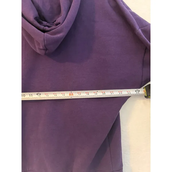 Adidas Hoodie Womens Large Purple Graphic Logo Pullover Fleece Sweatshirt L - Image 8