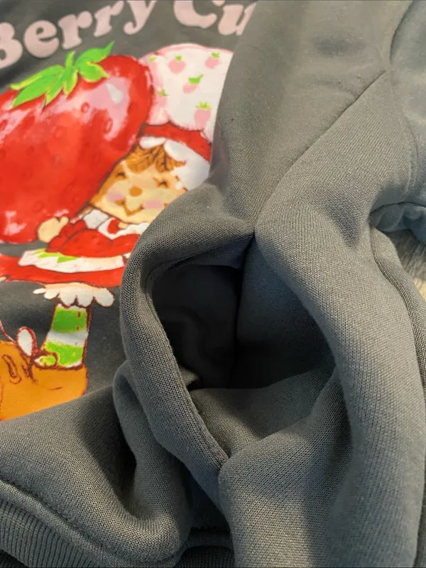 Strawberry Shortcake Berry Cute Graphic Gray Sweatshirt SMALL - Image 7
