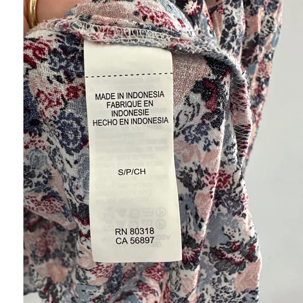 Lucky Brand Ditsy Floral Tiered Peasant Top Small Boho Prairie Western Shirt‎ - Image 7