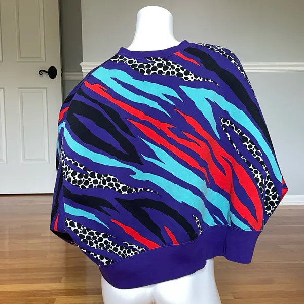 Vintage Nike AOP Crewneck Sweatshirt Women’s M Purple Abstract Graphic Retro - Image 6