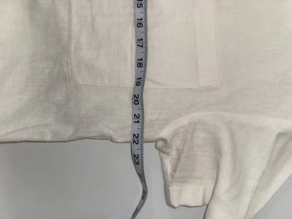 Abercrombie & Fitch Linen Blend Oversized Shirt Ivory White Button Down - Image 8