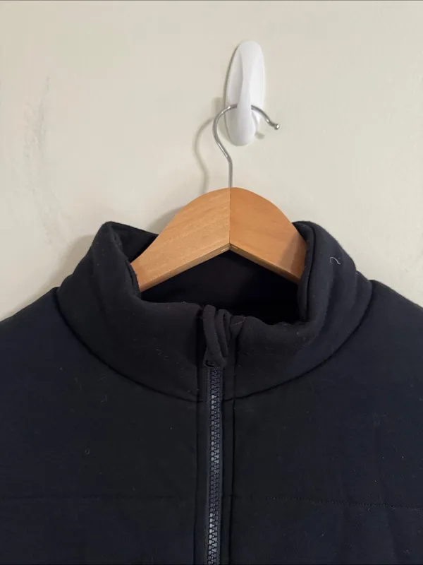Three Dots Black Quilted Jacket with Stand-up Collar size XS - Image 4