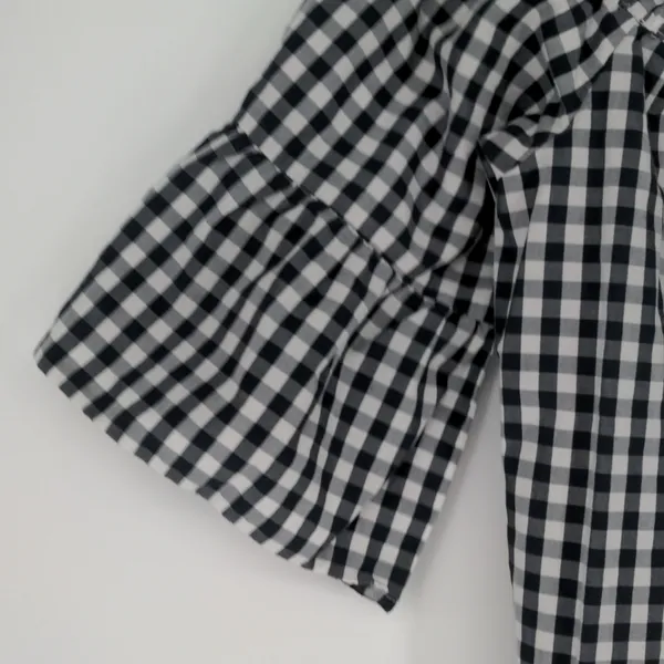 Abercrombie & Fitch Top Women’s S Black White Gingham Off Shoulder Bell Sleeve - Image 6