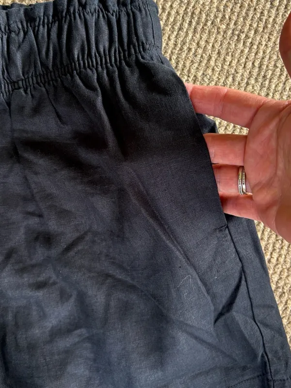 NWT QUINCE European Linen High Waisted Shorts Black Size XS - Image 7