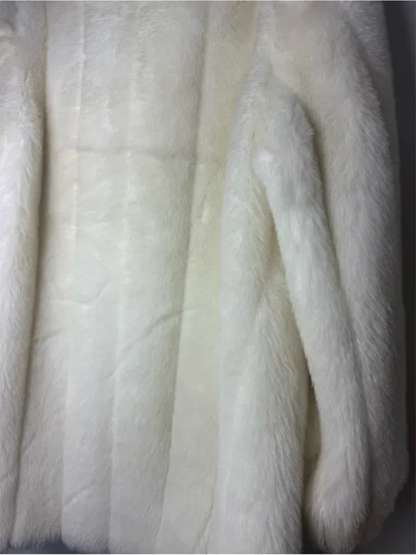 Vintage Women's Cream Faux Fur Jacket Front Button Made In USA Size XL Coat - Image 7