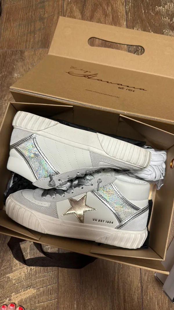 Vintage Havana Metallic High Top Sneakers - Image 4