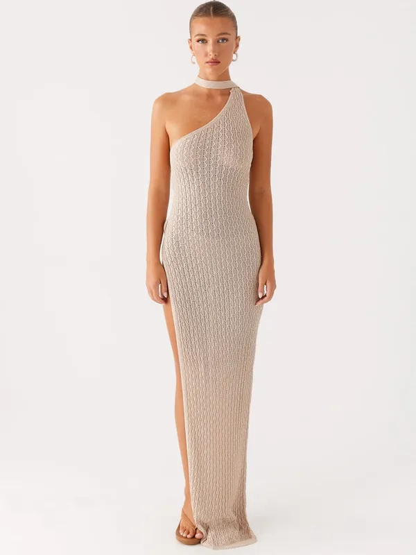 NWT Peppermayo Carryn Knit Maxi Dress S/M Beige Euro Summer Resort It Girl Beach - Image 3