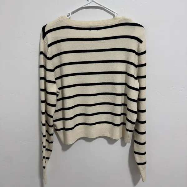 A New Day Striped button up cardigan sweater medium - Image 2