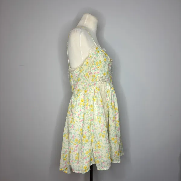 Asos - Lace Trim Button Up Cami Sundress in Ditsy Floral Print - Image 4