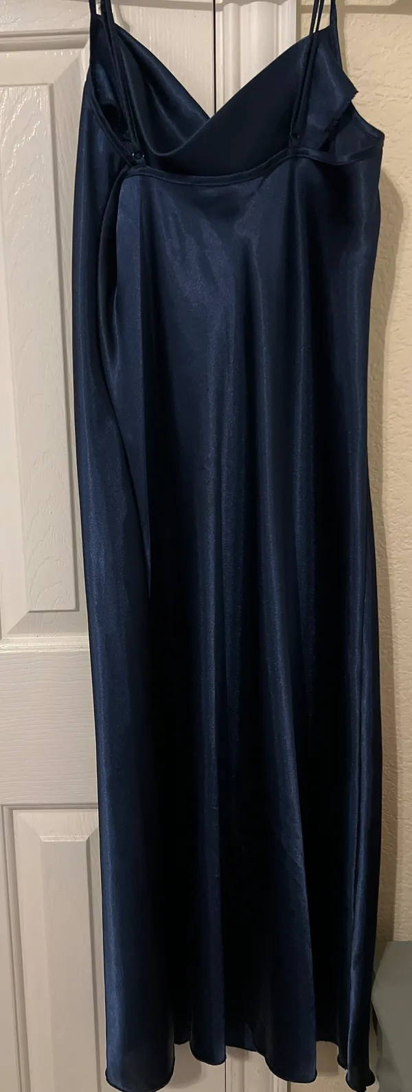 Bebe Satin Blue Dress - Image 3