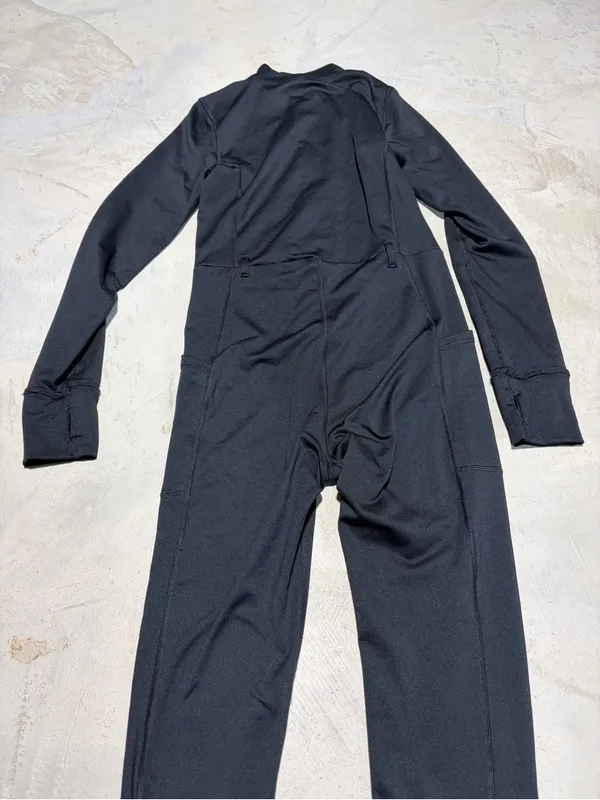 Aerie Black Women's Long-Sleeve Jumpsuit warm-up medium - Image 9