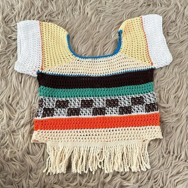 NWT Davi & Dani crocheted crop top size medium - Image 7