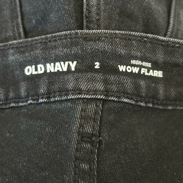 Old Navy Black Super Flare High Rise Denim Jeans‎ Size 2 - Image 3
