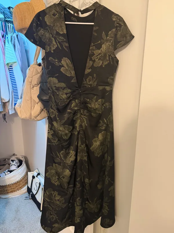 Green Floral Midi Dress - Image 3