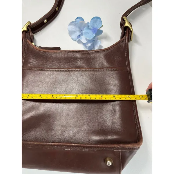 Vintage Unbranded Mahogany Leather Ergo‎ Crossbody Bag Minimalist 90s Style - Image 5