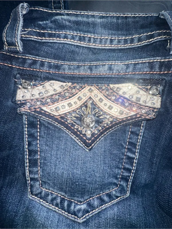 Miss Me Western Rodeo Cowgirl Denim Rhinestone Bootcut Jeans! - Image 7