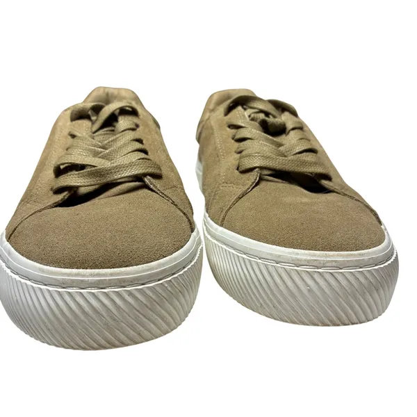 Quince Tan Suede Leather Platform Sneakers Low Top Lace Up Women US 8 - Image 6