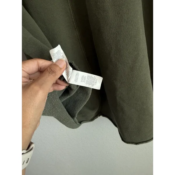 Aerie Down to Earth Crewneck Sweatshirt Olive Green Oversized Boho Lounge Small - Image 6