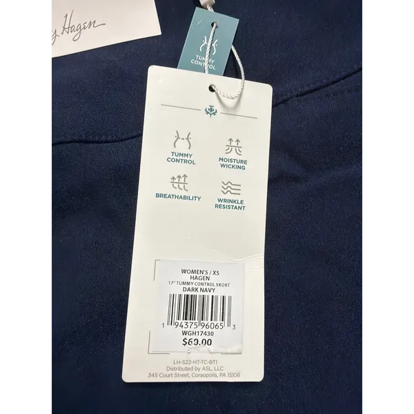 Lady Hagen‎ Womens XS Dark Navy 17 Inch Tummy Control Pull On Skort WGH17430 NWT - Image 3