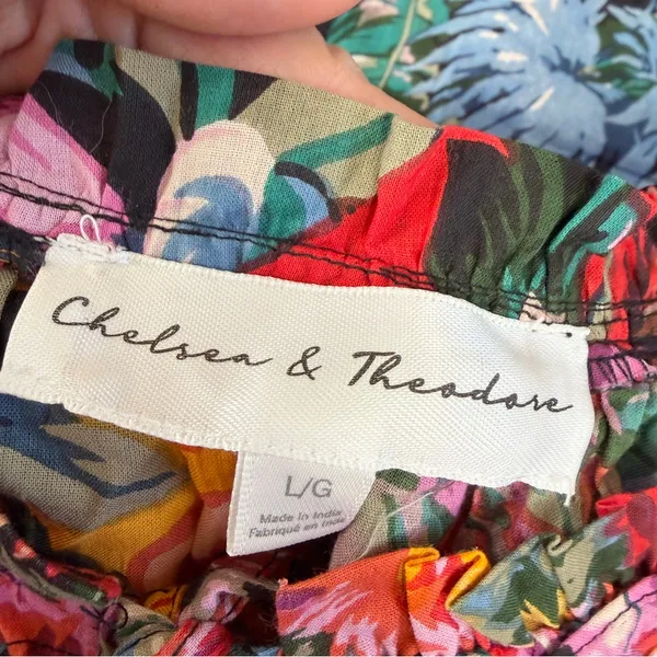Chelsea & Theodore Women’s Floral Multicolor Spring Top Blouse Size L - Image 7