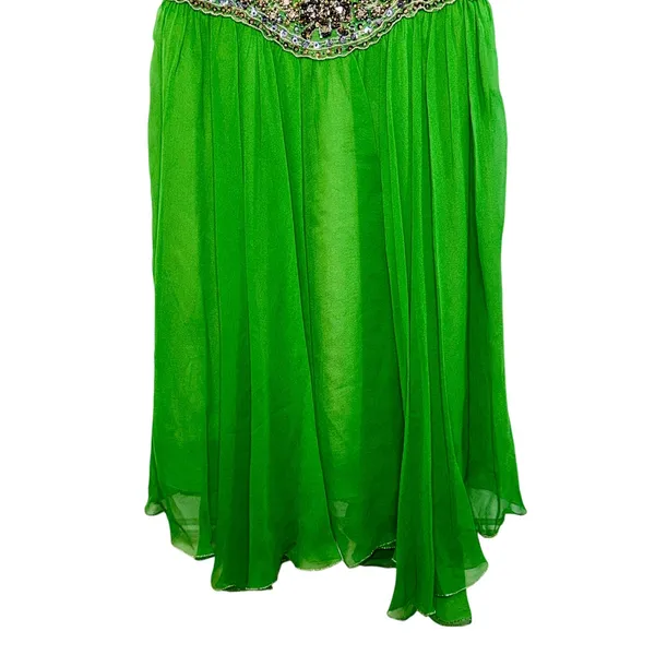 NWT Mandalay Dark Lime Green Beaded Embellished Mini Cocktail Party Dress Size 6 - Image 6