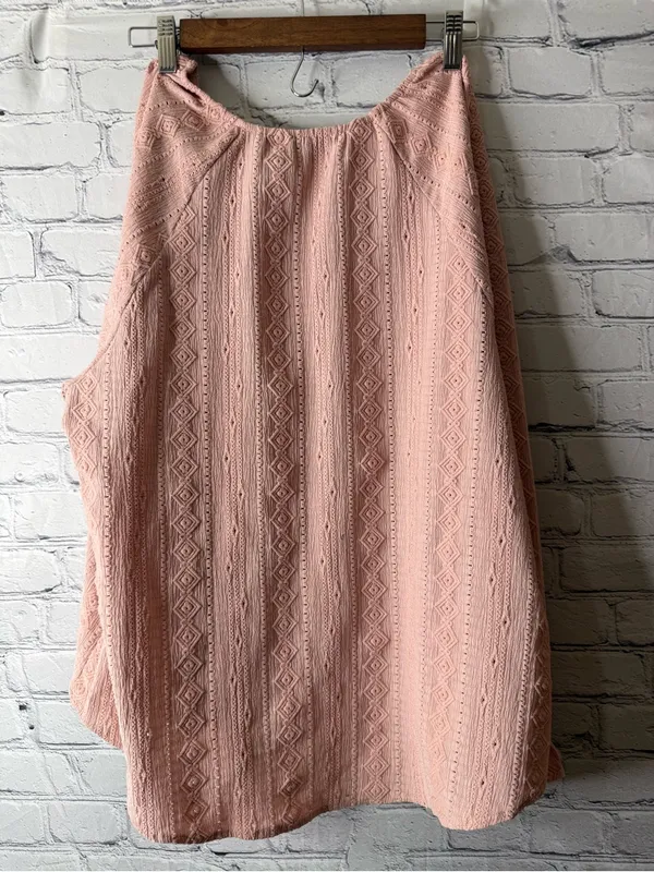 FRYE Dusty Rose Crochet-Detail Peasant Blouse XL - Image 10