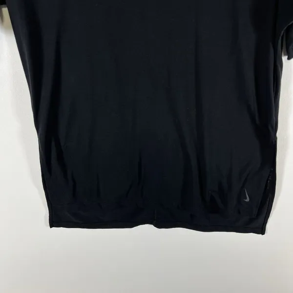 Nike Shirt Women's Small Black‎ Sheer Logo Round Neck Short Sleeve Dri Fit - Image 3