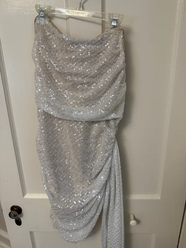 FashioNova White Sequin Mini Dress - Image 3