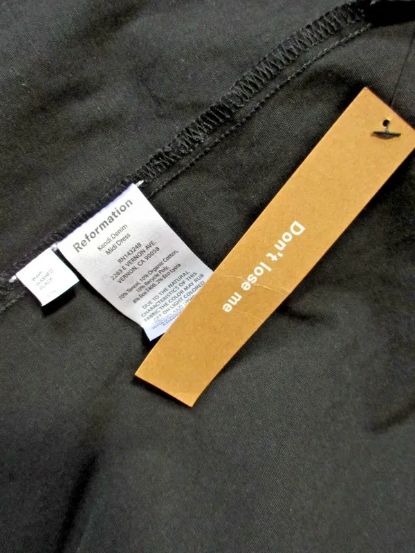 NWT Reformation Kendi Denim Midi in Washed Black Sleeveless Stretch Dress 10 - Image 8