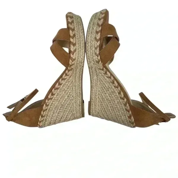 Circus by Sam Edelman Espadrille Sandals Brown Criss-Cross‎ Ankle Size 8.5 - Image 4