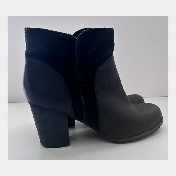Timberland Rudston Black Leather & Suede‎ Block Heel Ankle Boots Size 9 - Image 12