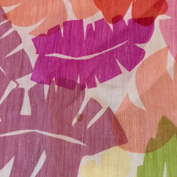 Barry Bricken Vintage Colorful Tropical Leaf Dress - Image 4