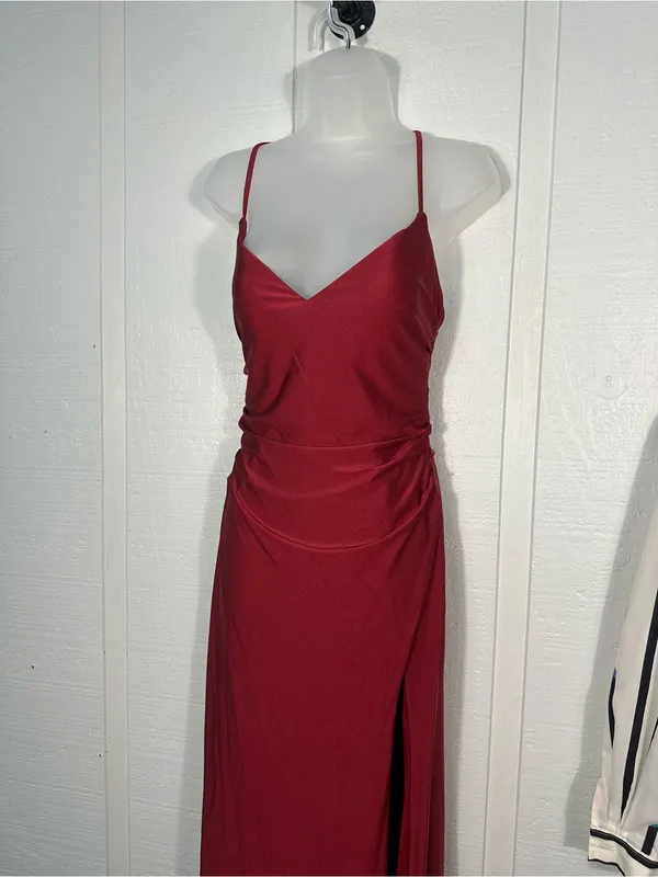 La Femme Red Spaghetti Strap Dress Size 2 NWT - Image 4