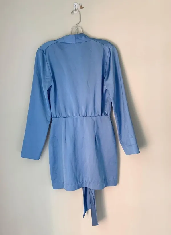 Satin Knotted Mini Dress - Image 3