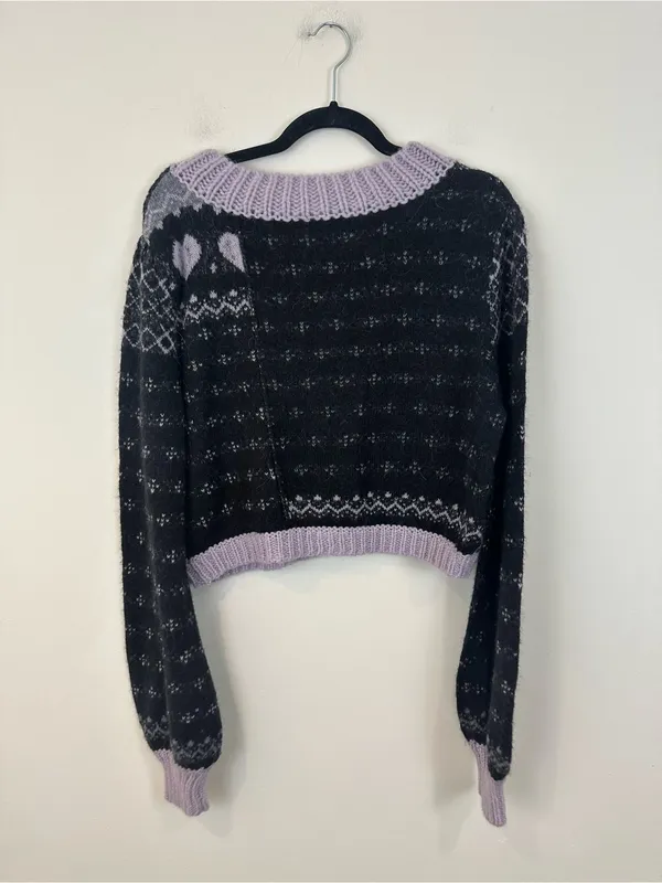Free People Women's Snow Globe Pullover Sweater Onyx Combo Medium - Image 8