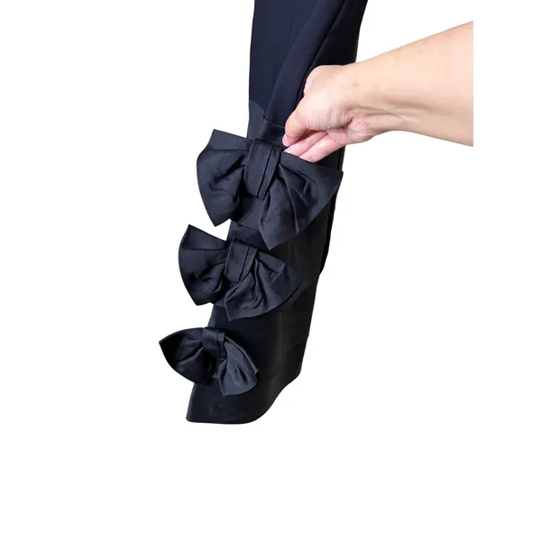 Claire Angrist Vintage Black Tiered Bow Cocktail Dress Sleeveless Scoop‎ Neck - Image 4