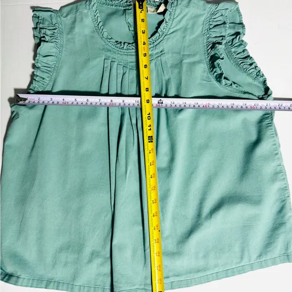 Universal Thread Boho Ruffle Blouse Green XXL Flowy Pleated Cottagecore Casual - Image 7