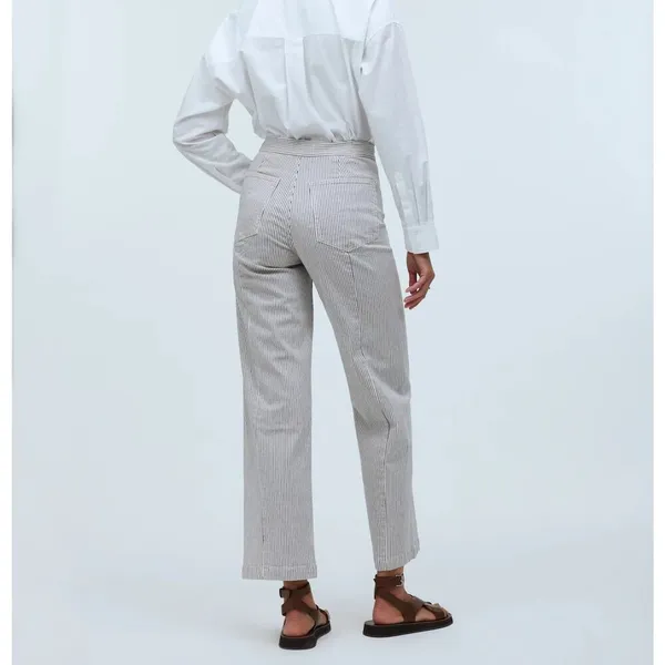 NWT Madewell The Emmett Wide-Leg Crop Pant: In Smokey Grape Stripe Size 23 - Image 2