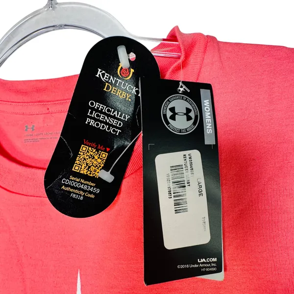 Under Armour Women's Kentucky Derby 147 Tee Coral‎ Pink Graphic NWT Large - Image 4