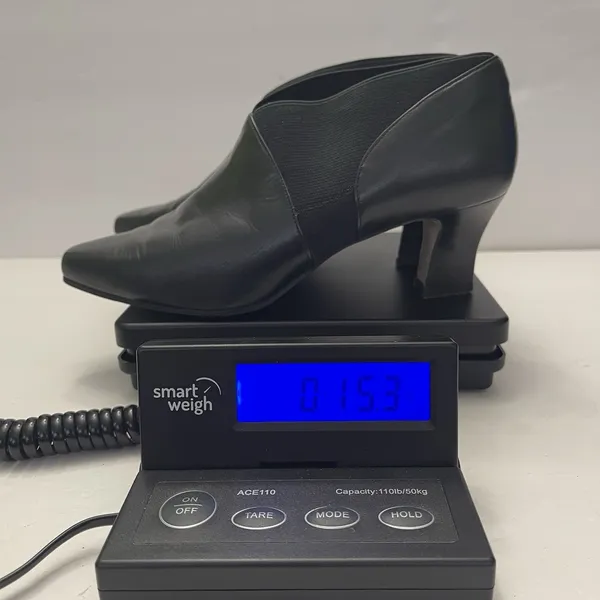 Nine West Shaw Black Leather‎ Heel Ankle Bootie Shoes Square Toe Womens 7.5 - Image 10