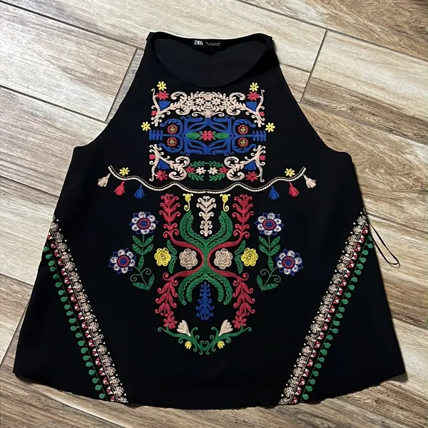 Zara black patterned tank - Image 2