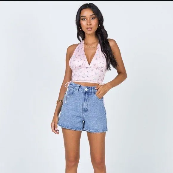 Princess Polly Penelope Pink Floral Halter Top - Image 2