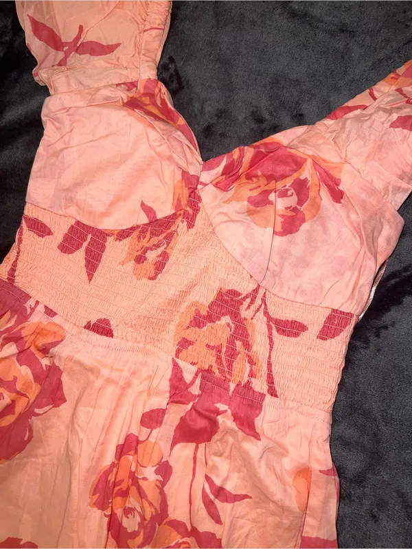 Free People Short Sleeve Sundrenched Maxi Dress In Pinky Combo Size XS - Image 4