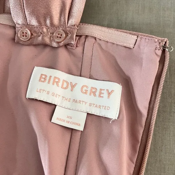 Birdy Grey English Rose Mia Shiny Satin Convertible Bridesmaid Dress Size XS - Image 9