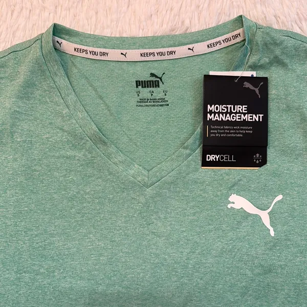 Puma Green Fitted Short Sleeve Tee - Image 2