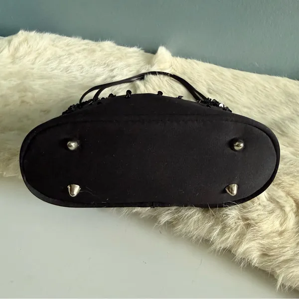 The Limited Black Beaded Sequin Mini Evening Bag - Image 5
