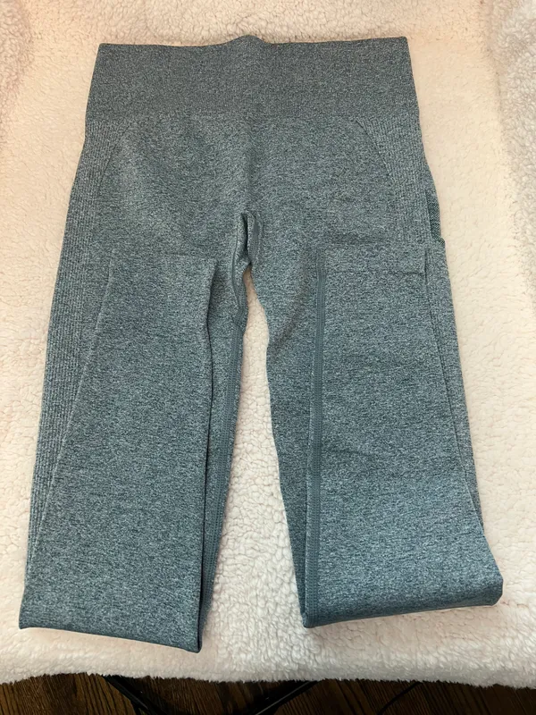 Workout Yoga Athletic Leggings Heather Blue Size - Image 4