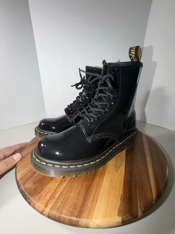 Dr. Martens 1460 Black Patent Leather Lace-Up Boots - Image 3