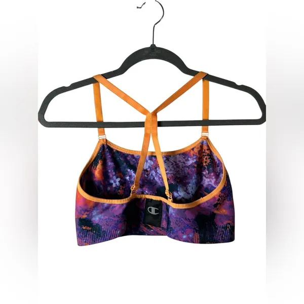 Champion Purple Orange Print Strappy Sports Bra‎ Size M - Image 5